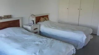 Cabecero de cama individual madera y tela