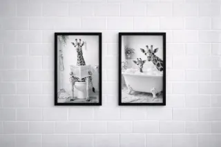 Quadri Decorativi Giraffa per Bagno