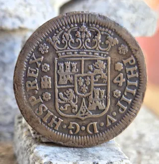 Moneda 4 Maravedís Felipe V 1742 Segovia