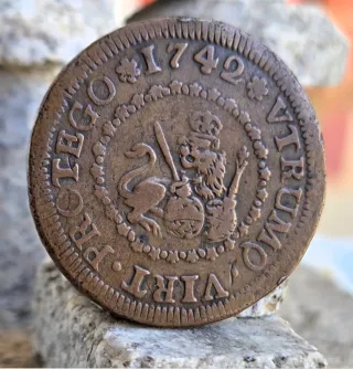 Moneda 4 Maravedís Felipe V 1742 Segovia