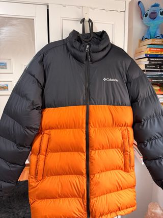 Abrigo Columbia Hombre Negro Naranja NUEVO