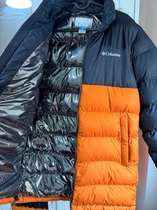 Abrigo Columbia Hombre Negro Naranja NUEVO