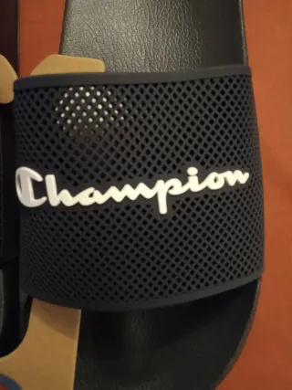 Chanclas Champion Hombre Negras y Azules