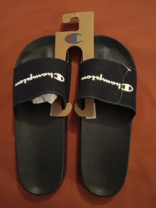 Chanclas Champion Hombre Negras y Azules