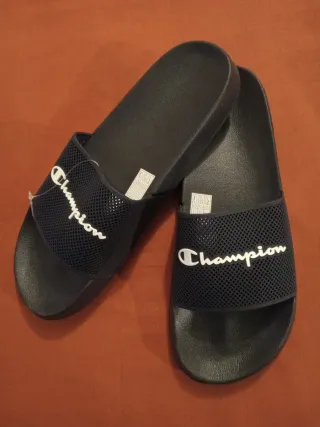 Chanclas Champion Hombre Negras y Azules