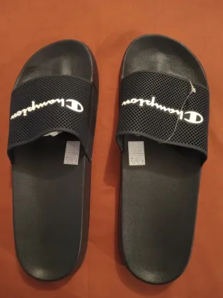 Chanclas Champion Hombre Negras y Azules