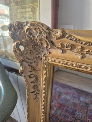 Espejo Grande Dorado Antiguo Madera