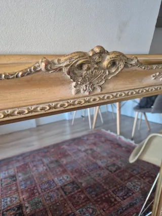 Espejo Grande Dorado Antiguo Madera