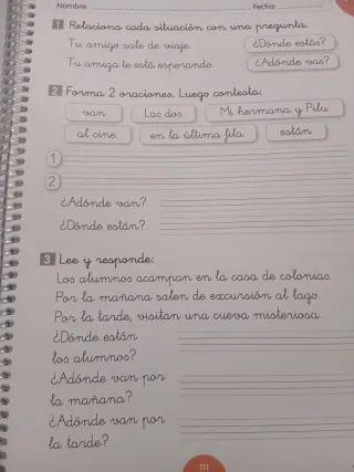 Guía didáctica lengua primero con ejercicios