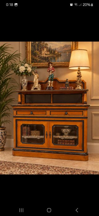 Mueble aparador madera y cristal