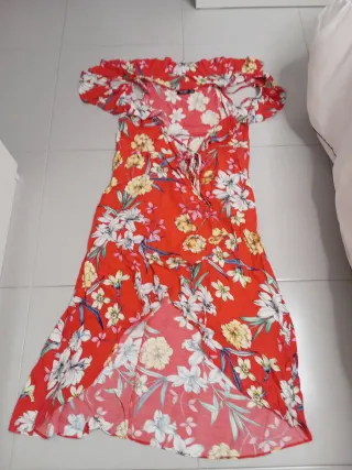 Vestido largo estampado floral talla S