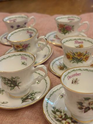 Set 12 Tazzine Porcellana Mesi