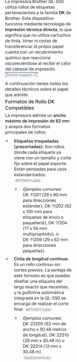 Impresora de Etiquetas Brother QL-550