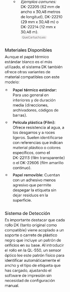 Impresora de Etiquetas Brother QL-550