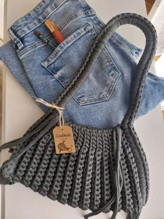 Borsa dusk bag uncinetto verde militare Crochet