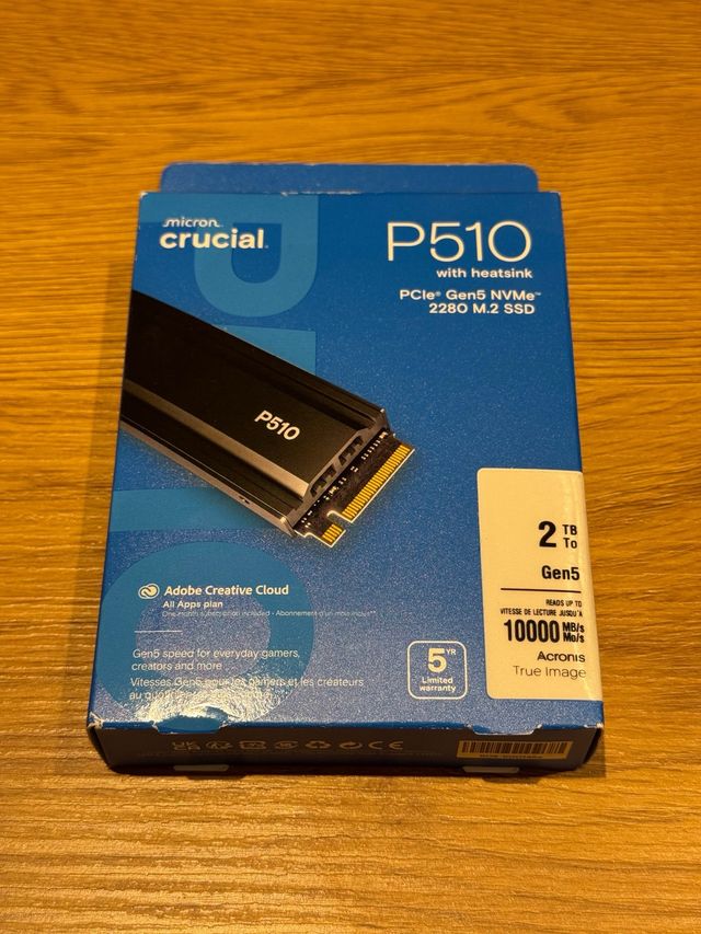 2TB Crucial P510 SSD Gen5 (10000MB/s) Disipador