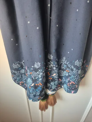 Vestido azul manga larga estampado