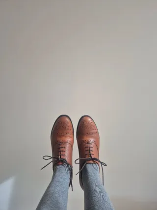 Zapatos Oxford Piel Marrón Pertini