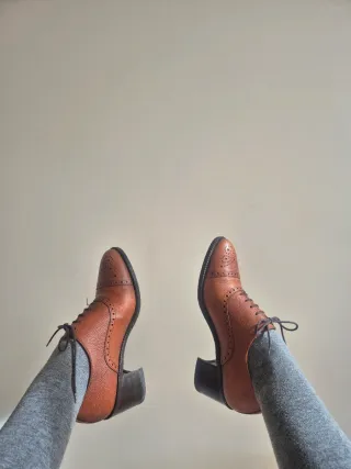 Zapatos Oxford Piel Marrón Pertini