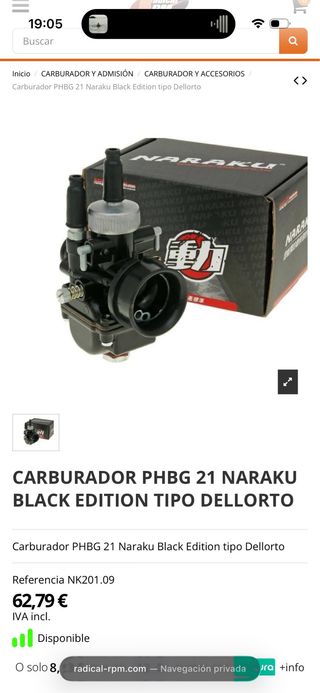 Carburador 21 Naraku