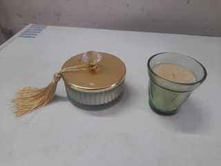 Set 2 Candele Profumate Vetro e Oro