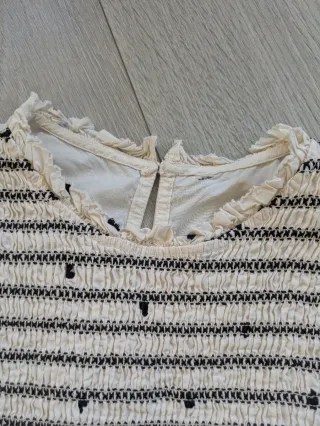 Blusa Algodón Corazones y Nido Abeja Talla S/M