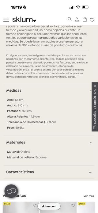 Divano da esterno 2 posti beige