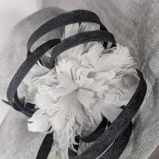 Tocado/Sombrero Fiesta Negro y Plateado