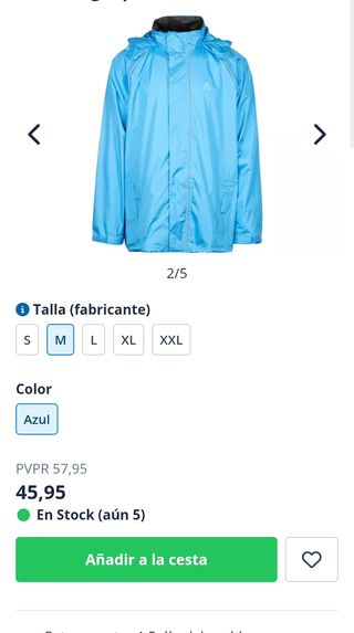 Ralka Regenpak Comfort Azul Impermeable M 2000mm
