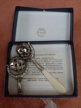 Sonajeros plateados Pedro Durán + osito