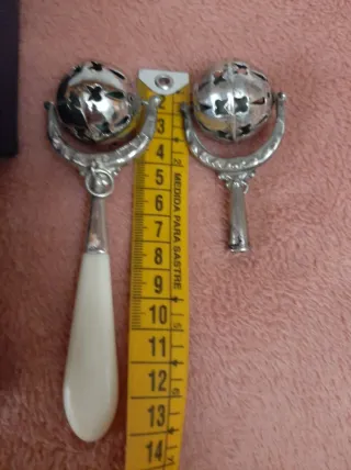 Sonajeros plateados Pedro Durán + osito