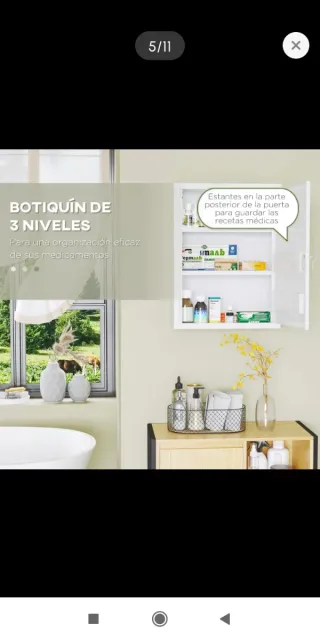 Armario botiquín metálico con cerradura