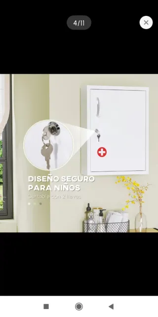 Armario botiquín metálico con cerradura