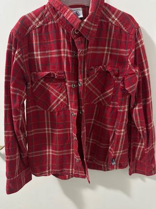 Camisa de cuadros roja talla 6