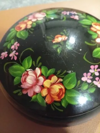 Caja Laca Rusa Vintage Flores