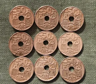 Lote 9x 50 céntimos pesetas 1949