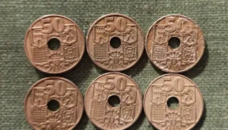 Lote 9x 50 céntimos pesetas 1949