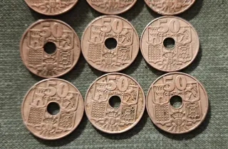 Lote 9x 50 céntimos pesetas 1949