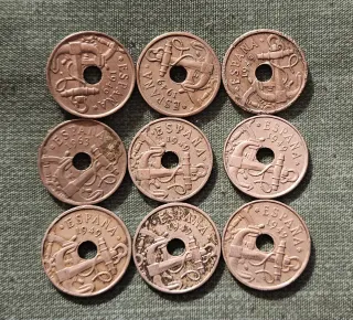 Lote 9x 50 céntimos pesetas 1949