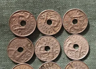 Lote 9x 50 céntimos pesetas 1949