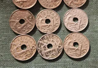 Lote 9x 50 céntimos pesetas 1949