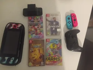 Nintendo Switch + 4 Juegos + Mando Pro+cargador