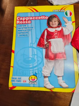 Costume Cappuccetto Rosso 3/4 anni