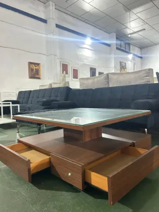 Mesa de centro madera y cristal