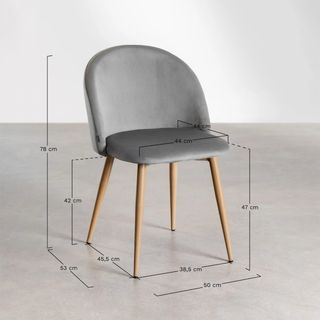 Silla de diseño tapizada en terciopelo