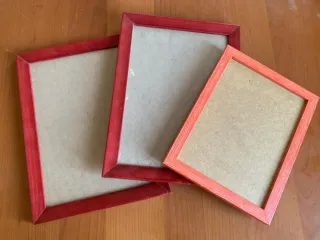 Set 3 Cornici Legno Rosse e Corallo