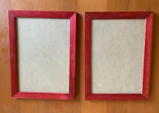 Set 3 Cornici Legno Rosse e Corallo