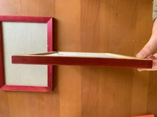 Set 3 Cornici Legno Rosse e Corallo