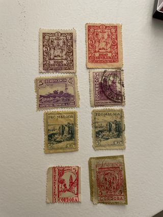 Lote Sellos Pro Sevilla, Cadiz, Cordoba, Malaga