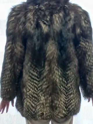 Abrigo de piel natural de zorro negro